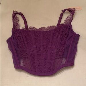 VS Victoria's Secret Purple Lace corset size Large NWT